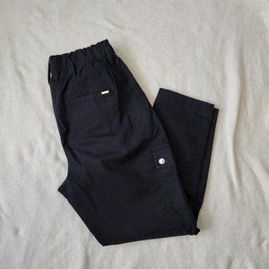 White House Black Market Black Mid Rise Taper Cargo Pants Size 8